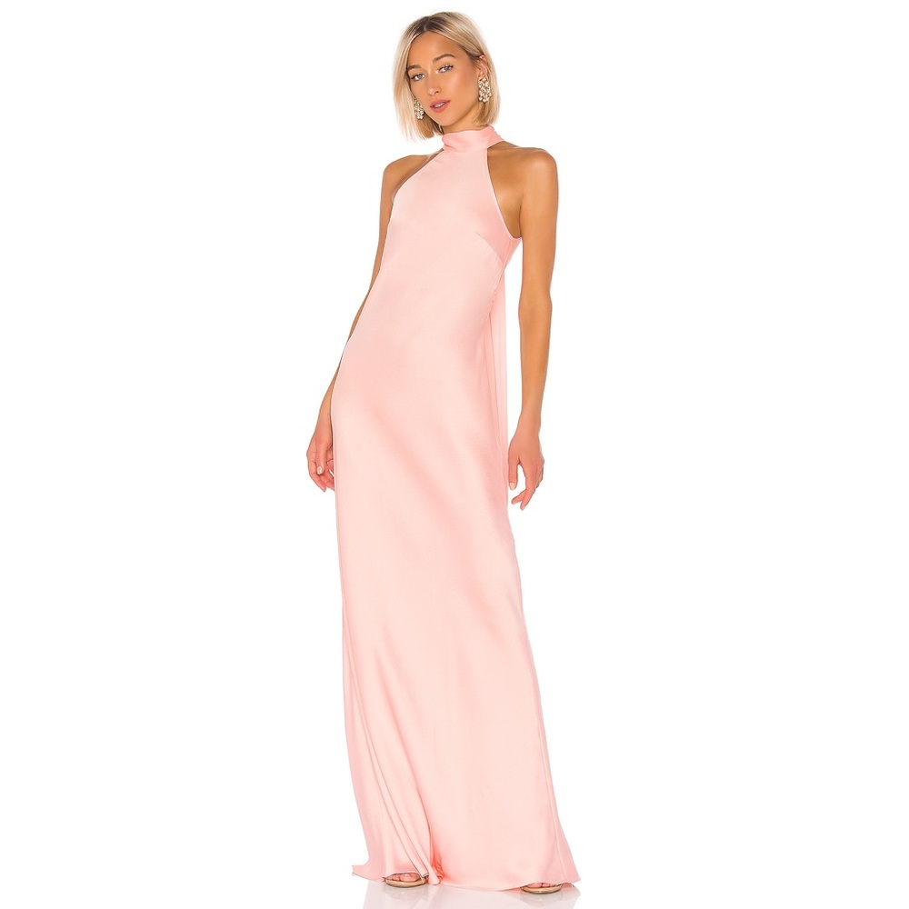 Jay Godfrey Brisco Gown Blush Pink Halter Maxi 0